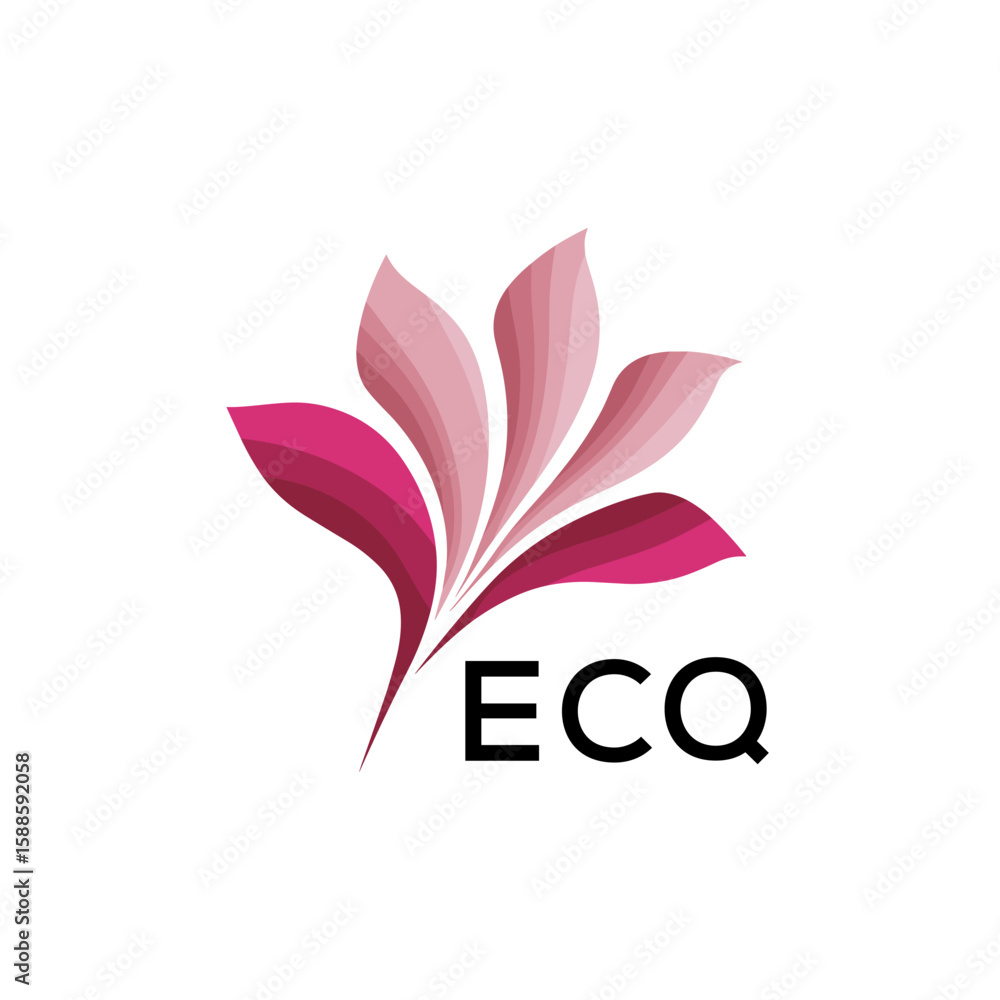 Obraz premium ECQ Modern Floral Abstract Logo Design, ECQ Later Logo, Creative Botanical Brand Identity
