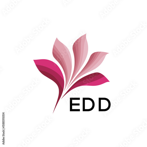 EDD Modern Floral Abstract Logo Design, EDD Later Logo, Creative Botanical Brand Identity
