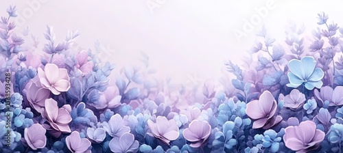 Wallpaper Mural Gentle Watercolor Florals and Leaves in Soft Pastel Shades for Romantic Garden Design Background Torontodigital.ca