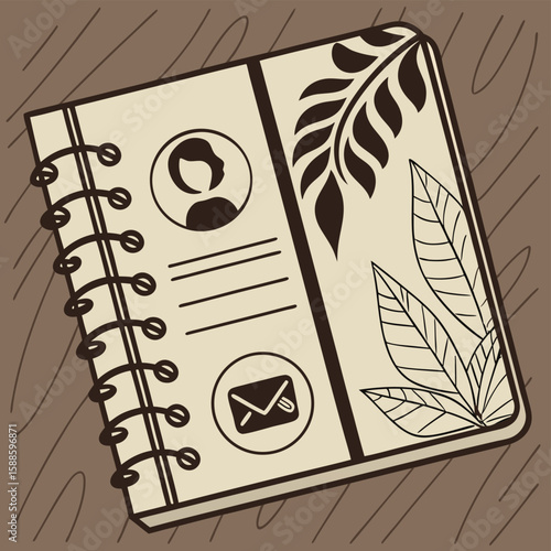 Spiral bound notebook illustration design