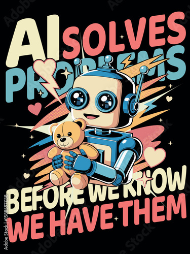 Cute Robot t-shirt design for all ages