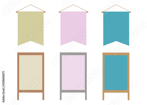 飲食店の看板とフラッグ　お洒落な必須アイテムです