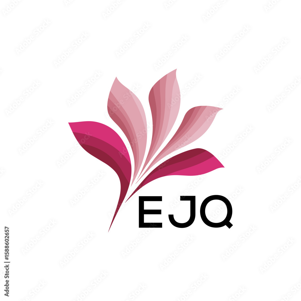Obraz premium EJQ Modern Floral Abstract Logo Design, EJQ Later Logo, Creative Botanical Brand Identity 