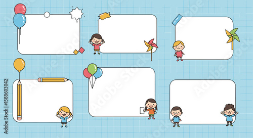 Creative and engaging blank frames for children's projects and activities with cute illustrations