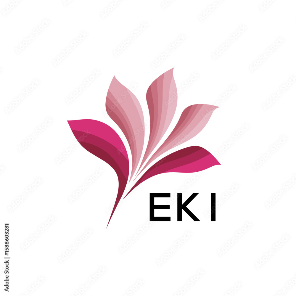 Fototapeta premium EKI Modern Floral Abstract Logo Design, EKI Later Logo, Creative Botanical Brand Identity 