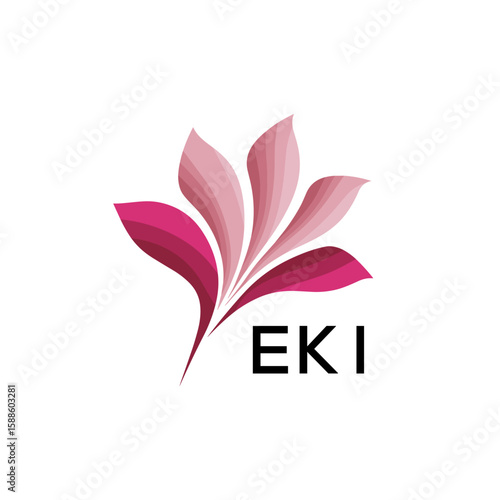 EKI Modern Floral Abstract Logo Design, EKI Later Logo, Creative Botanical Brand Identity

