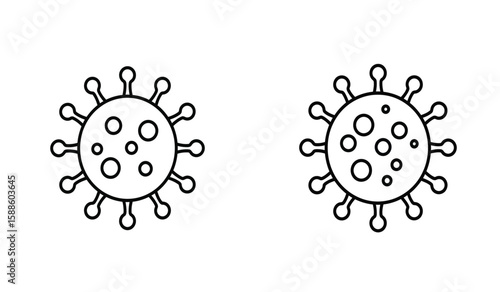 Simple Coronavirus Icon Illustration on White Background for Medical Concepts
