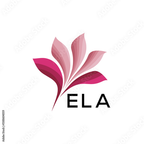 ELA Modern Floral Abstract Logo Design, ELA Later Logo, Creative Botanical Brand Identity
