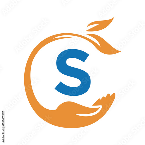 Charity Logo combine with letter S vector template