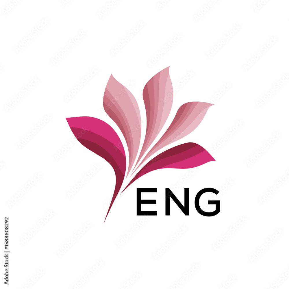 Fototapeta premium ENG Modern Floral Abstract Logo Design, ENG Later Logo, Creative Botanical Brand Identity 