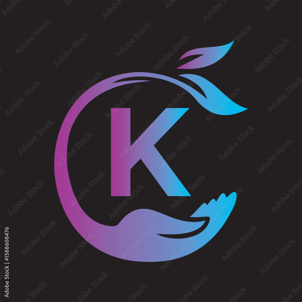 Fototapeta premium Charity Logo combine with letter K vector template