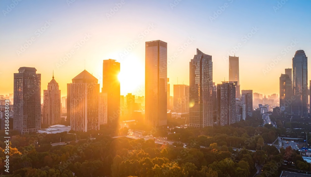 Obraz premium Cityscape at sunrise