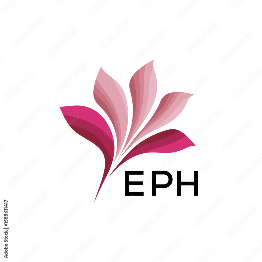 Obraz premium EPH Modern Floral Abstract Logo Design, EPH Later Logo, Creative Botanical Brand Identity 