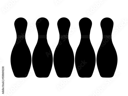 Bowling pins line art vector Bowling pins flat icon vector