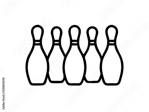 Bowling pins line art vector Bowling pins flat icon vector