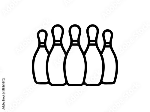 Bowling pins line art vector Bowling pins flat icon vector
