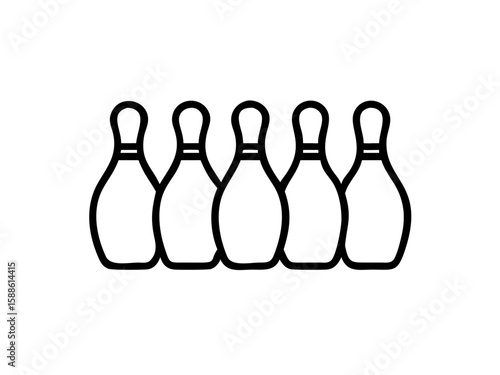 Bowling pins line art vector Bowling pins flat icon vector