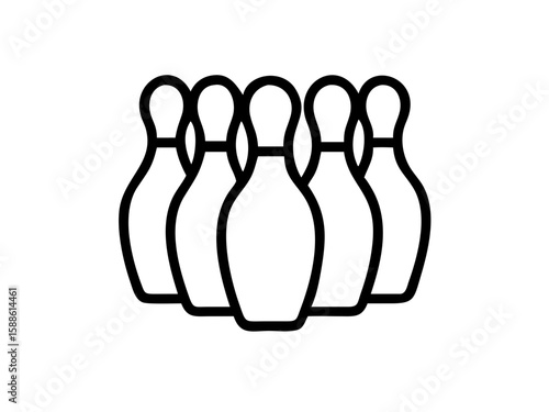Bowling pins line art vector Bowling pins flat icon vector