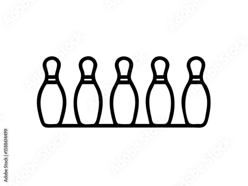 Bowling pins line art vector Bowling pins flat icon vector