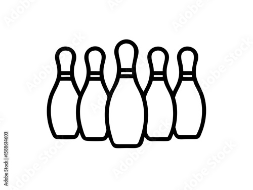 Bowling pins line art vector Bowling pins flat icon vector