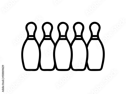 Bowling pins line art vector Bowling pins flat icon vector