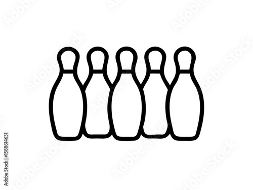 Bowling pins line art vector Bowling pins flat icon vector