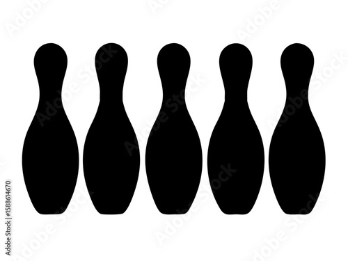 Bowling pins line art vector Bowling pins flat icon vector