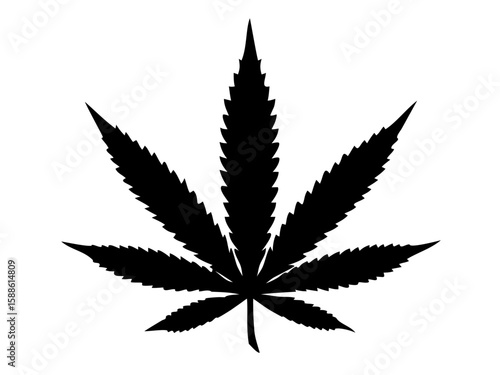 Marijuana cannabis hemp leaf silhouette, Marijuana leaf silhouette vector art