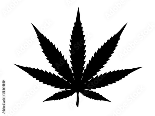 Marijuana cannabis hemp leaf silhouette, Marijuana leaf silhouette vector art