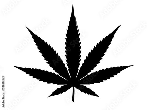 Marijuana cannabis hemp leaf silhouette, Marijuana leaf silhouette vector art
