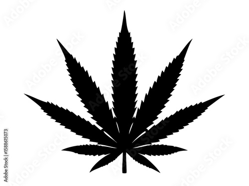 Marijuana cannabis hemp leaf silhouette, Marijuana leaf silhouette vector art