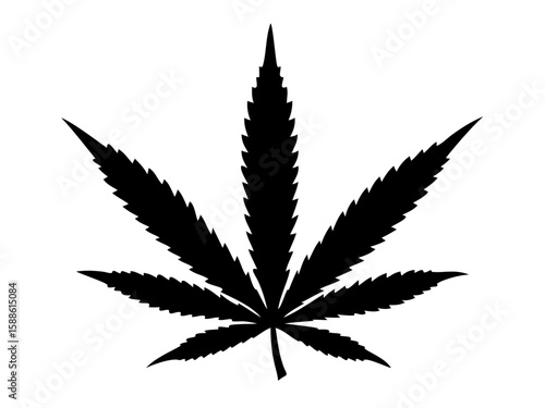 Marijuana cannabis hemp leaf silhouette, Marijuana leaf silhouette vector art