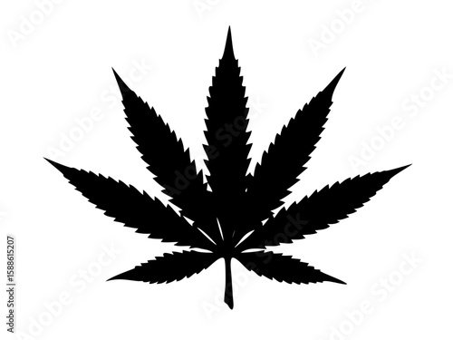 Marijuana cannabis hemp leaf silhouette, Marijuana leaf silhouette vector art