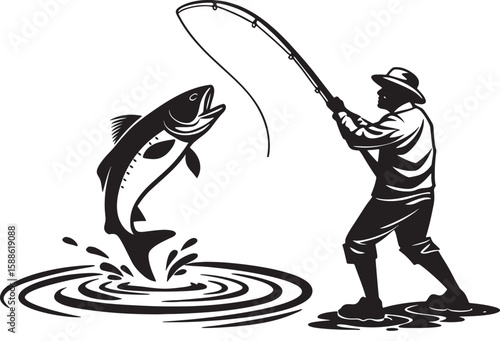 Catching fish Silhouette