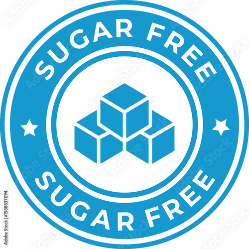 sugar free badge or vector logo template for healthy food product labeling