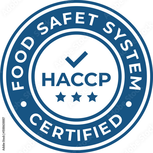 HACCP badge vector logo with checklist symbol for food safety labeling
