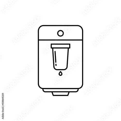 Minimal black icon of an under-sink water purifier unit