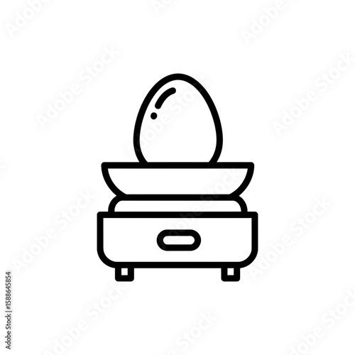 Outline Icon of a Compact Egg Poacher