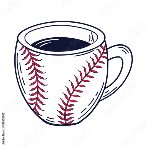 Baseball cup of tea vector & illustration 