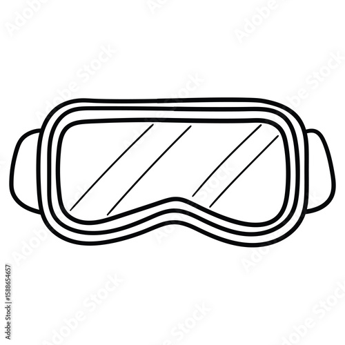 Hand drawn doodle diving goggles on white background.