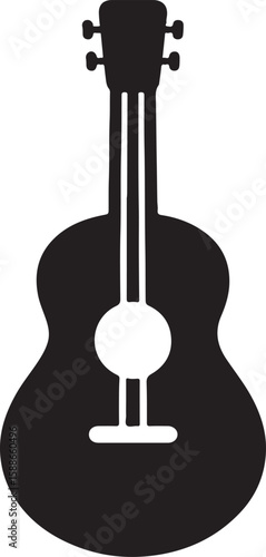 Silhouette vector of a guitar. Perfect for music, rock, acoustic, band, and entertainment design projects.