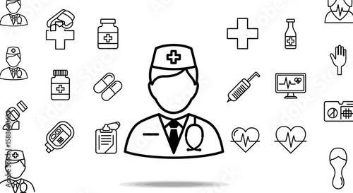 Medical Icons A Collection of Doctor, Healthcare, and Treatment Symbols
