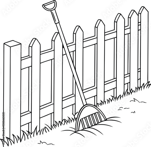 Vector illustration design of a set of garden tools with nature icons and city silhouettes