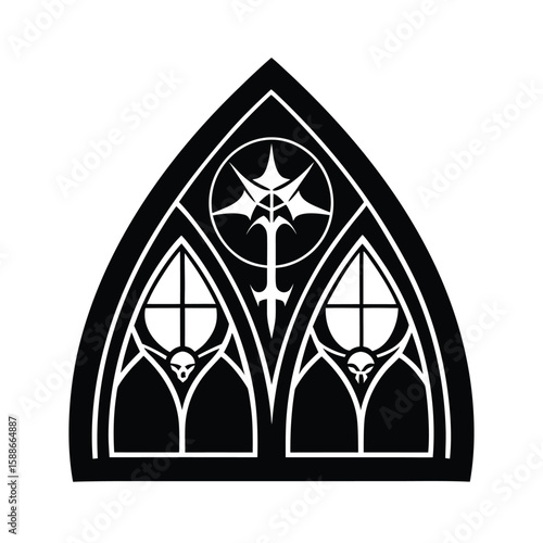 Unholy Trinity Gothic Stained Glass Design