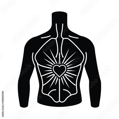 Thermal Image Inflamed Chest Area Medical