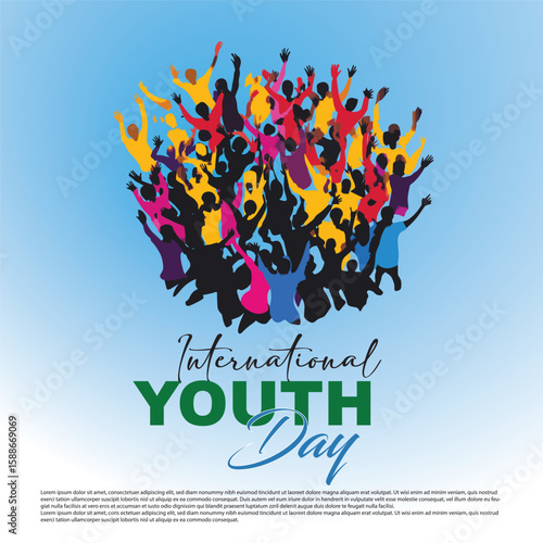 International yourth day, International Youth Day background, August 12. international voluntary day logo, voluntary day vector illustration