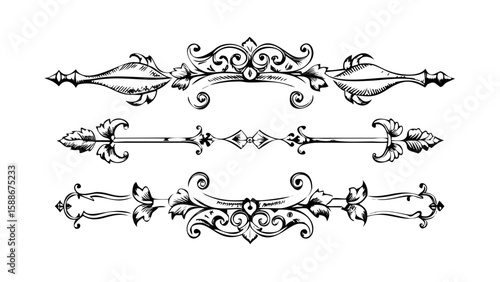 Elegant Flourishes Vintage Decorative Ornaments and Dividers for Design Enhancement