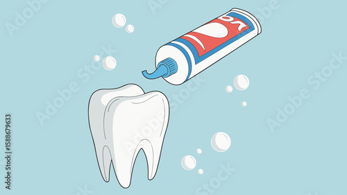 A realistic 3d render a clean and vibrant composition of Tooth Paste Adobe Illustrator.