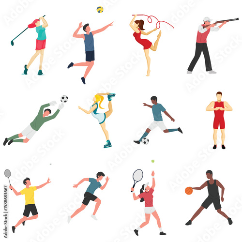 sports icons , soccer, basketball, baseball, tennis, golf, football, hockey, volleyball, swimming, running, cycling, boxing, wrestling, gymnastics, cricket, rugby, skiing, snowboarding, skateboarding,