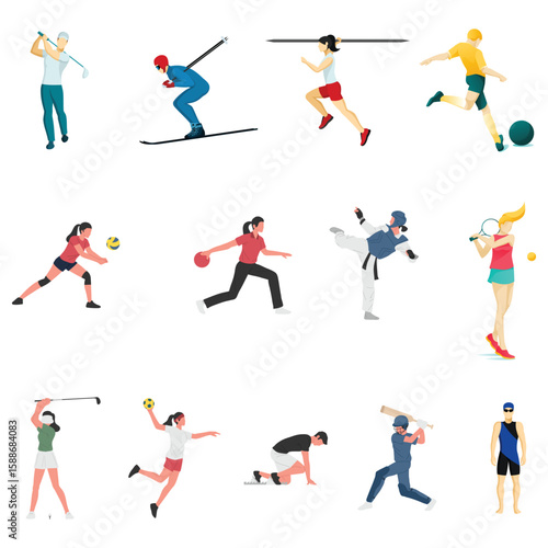 sports icons , soccer, basketball, baseball, tennis, golf, football, hockey, volleyball, swimming, running, cycling, boxing, wrestling, gymnastics, cricket, rugby, skiing, snowboarding, skateboarding,